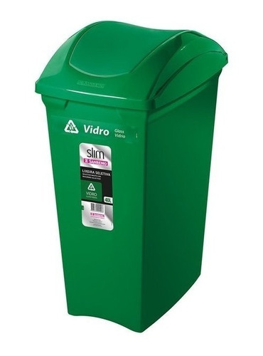 Basurero Selectivo 40 Litros Verde Reciclar Castiglioni