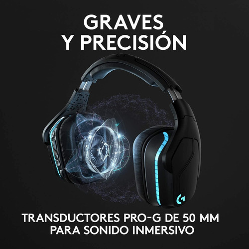 Imagen 8 de 10 de Diadema Gamer Inalámbrica 7.1 Logitech G935 / Rgb Lightsync
