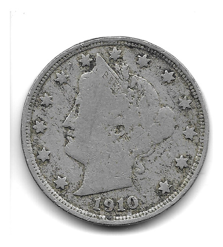 Estados Unidos Moneda De 5 Centavos Año 1910 - Km 112 