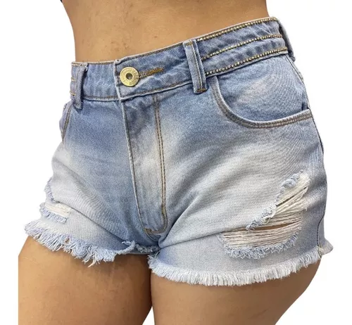 Saia Curta Jeans Collection Barra Desfiada Planet Girls - Planet Girls