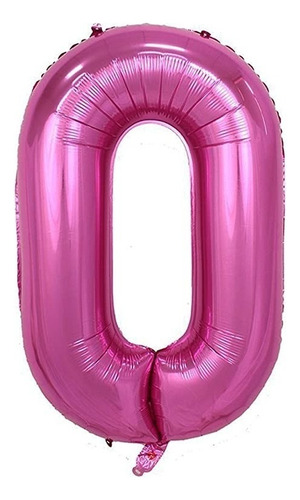 Globos Numeros Metalizados Fucsia De 40 Cm X 1unidad