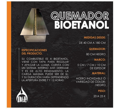 Biohogar Bioetanol Quemador Estufa Chimenea 40 Cm