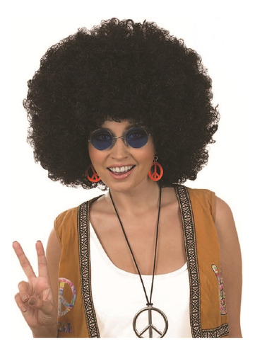 Peluca Super Afro Negro Cotillon Carioca Disfraz