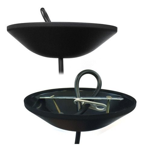 Imagem 6 de 9 de 5x Luminária Pendente Preto 2m Canopla E Lâmpada Vintage