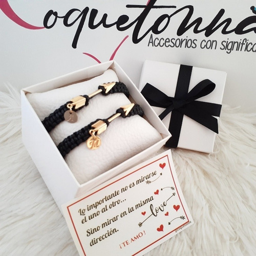 Imagen 5 de 5 de Pulseras De Pareja, Novios Mejores Amigos Flechas