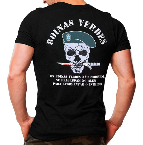 Camiseta Militar Estampada  Boinas Verdes | Preta - Atack