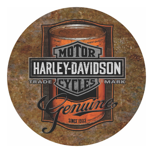 Placa Harley Davidson Redonda Mdf Decoração Motocicleta 45cm