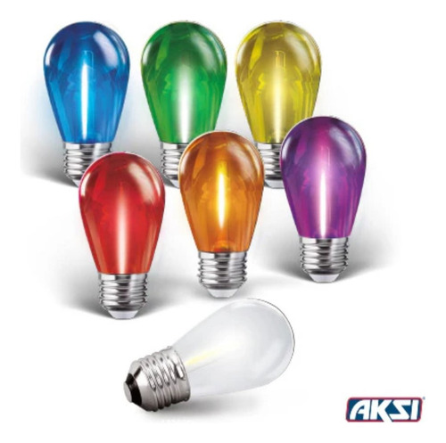 Foco Led Luz Vintage 1w Entrada E27 Color A Elegir Aksi