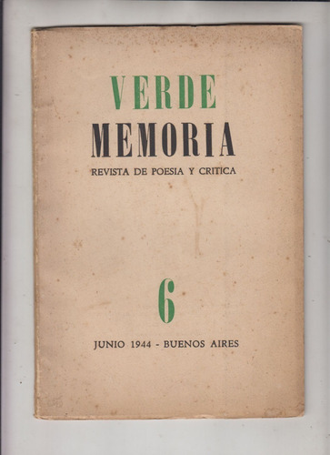 1944 Verde Memoria Poesia Benedetti Berenguer Otros Wilcock