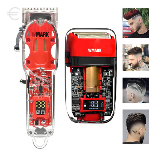 Máquina Cortar Cabelo Wmark + Barbeador Elétrico Wmark