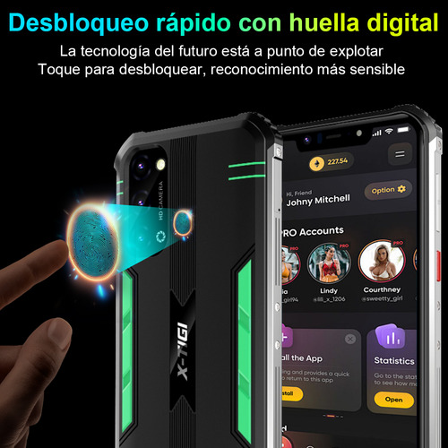 X-tigi Bison1 Teléfono 6gb RAM 64gb Android 11 dual SIM octa-core 5200 Mah 6.3 pulgadas Hd doble cámara verde