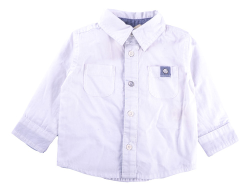 Camisa M/l  Bebe Niño Blanco