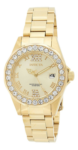 Reloj De Mujer 15252 Pro Diver Gold Dial Crystal Accent...