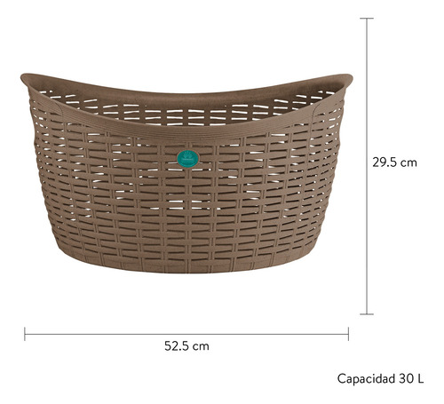 Set 2 Canastas Biodegradables De Ratán Ovaladas Lbr Earrth Oval
