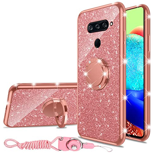 Funda Para LG V40 Thinq 2018 Rosa Dorado Tpu Silicon-02