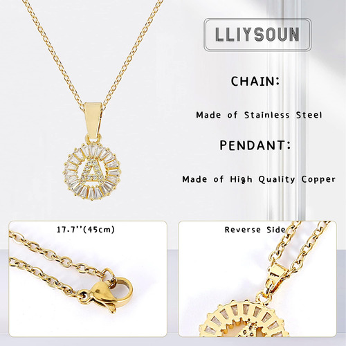 Lliysoun Collares Con Inicial Para Mujer, Joyería Inicial Pa