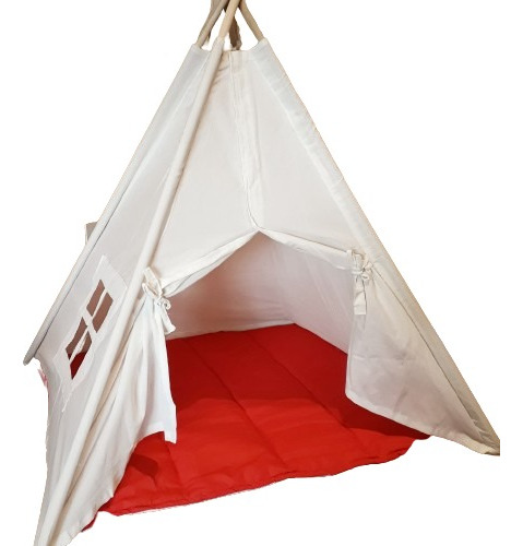 Carpa Infantil Tipi Color Cruda Con Ventana Y Base