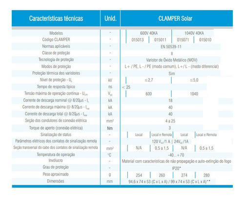 Supresor Picos Clamper Solar Sistema Fotovoltaico 600v 40ka