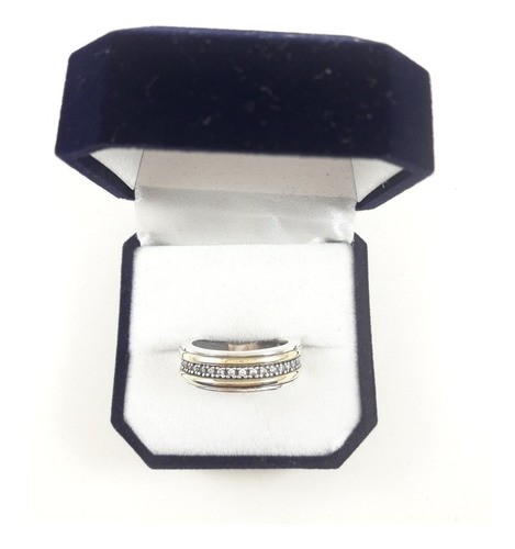 Anillo Para Dama En Plata Y Oro (a38)