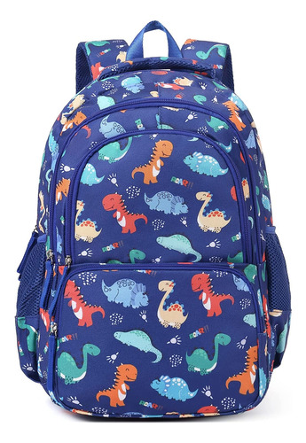 Mochila Para Ninos Dinosaurio Azul