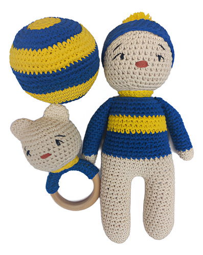 Combo Mini Hincha Futbol Amigurumi Apego Crochet Muñeco