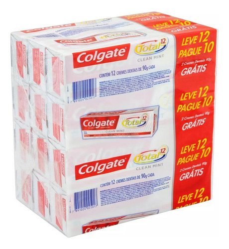Creme Dental Colgate Total 12 Clean Mint Pacote Com 12