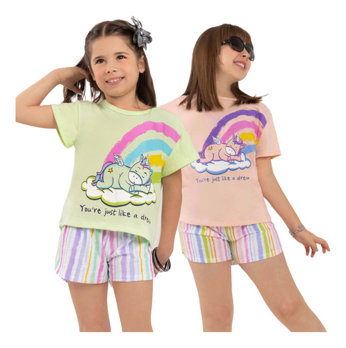 Pijama De Niña Con Unicornio