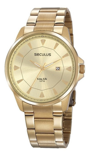 Relógio Masculino Dourado Seculus 20805gpsvda1