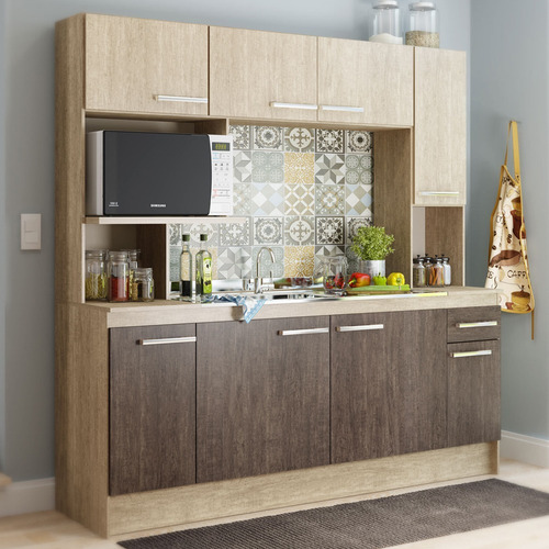 Kit Mueble Cocina 8 Puertas 1 Cajón Freijo 13039 / C & S 