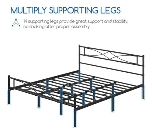 Bed Frame King Size Negra Yaheetech
