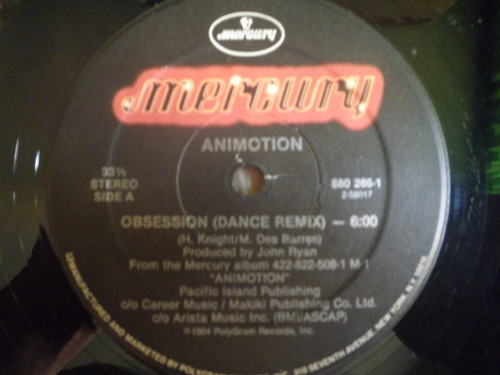 Remix Vinyl 12'' Importado De Animotion - Obsession (1984)