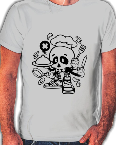 Remera Unisex Personalizada Chef Cocinero Calavera - 0322