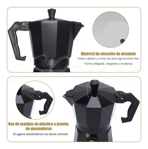 Ycrigns® Cafetera Manual Italian Coffee Mocha Aluminio 6 Tazas