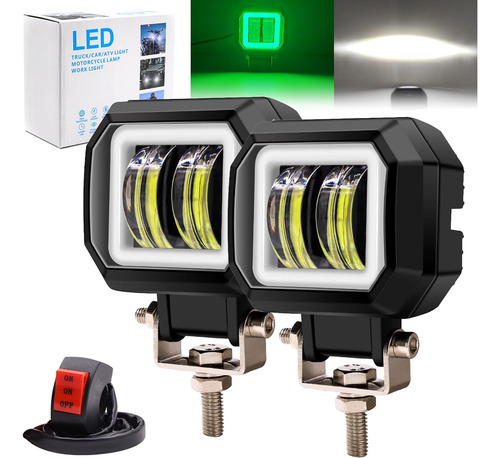 2 Focos Led Motocicleta Interruptor, 12 V, 24 V, Luz An...