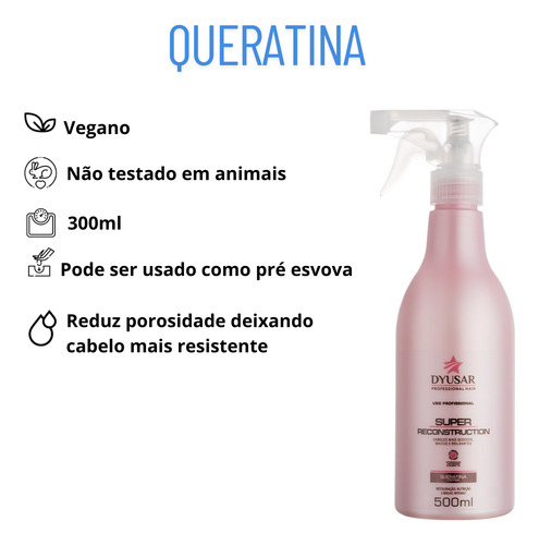 Kit Tratamento Capilar Reconstrução Queratina Xampo Mascara