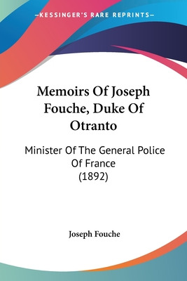 Libro Memoirs Of Joseph Fouche, Duke Of Otranto: Minister...