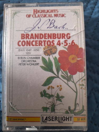 Cassette De J.s.bach Brandenburg Conciertos 4-5-6(1216