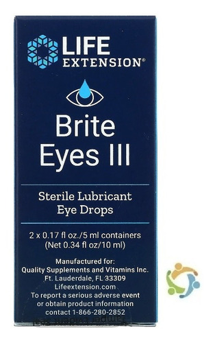 Colírio Lubrificante Brite Eyes Iii 2 Frascos 5ml Life 