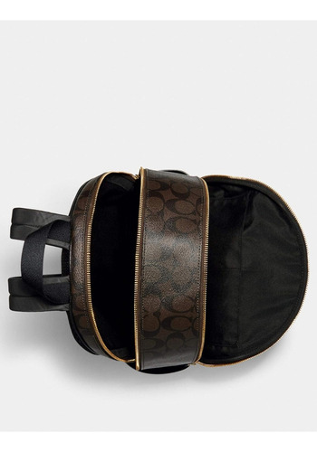 Mochila Coach Café Monogram Court Backpack Color Marrón Oscuro Diseño De La Tela Liso