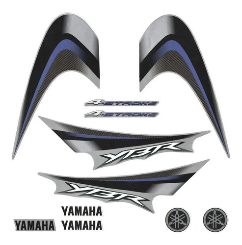 Kit Adesivo Jogo Faixas Yamaha Ybr 125 2008 Prata