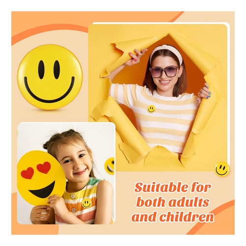 200 Pcs Smile Face Button Pin Retro Pinback Insignia Cásica