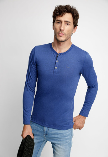 Polera Hombre Manga Larga Maryland Azul Claro Fw2023 Ferouch