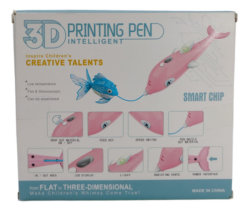 Lapiz Boligrafo Impresora 3d Estilo Delfin +3 Filamentos