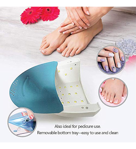Lampara Para Uñas Led Uv De 48w Con 3 Temporizadores Blanco