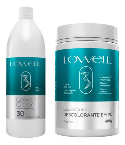  Kit Pó Descolorante E Oxigenada 30v Lowell Hoje Tom Sem Tom