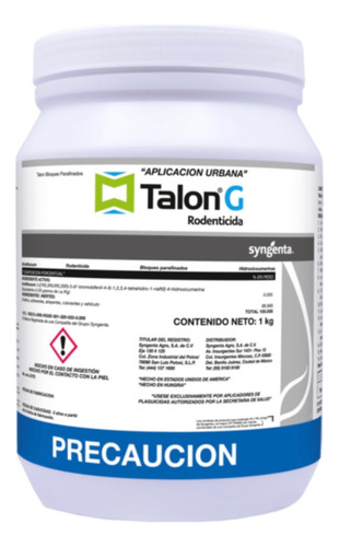 Talon G Bloque 1kg Cebo Rodenticida Seca Mata Rata Y Ratones