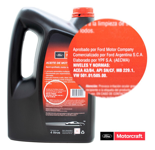 Aceite Ford Motorcraft 10w40 Semisintetico X 4 Lts.