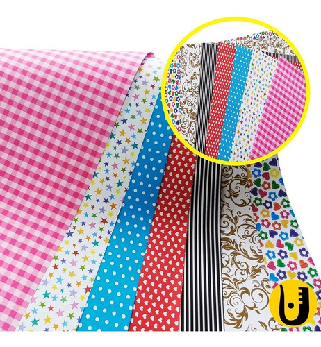 25 Folhas Papel Color Set Estampado 120gr Papelaria