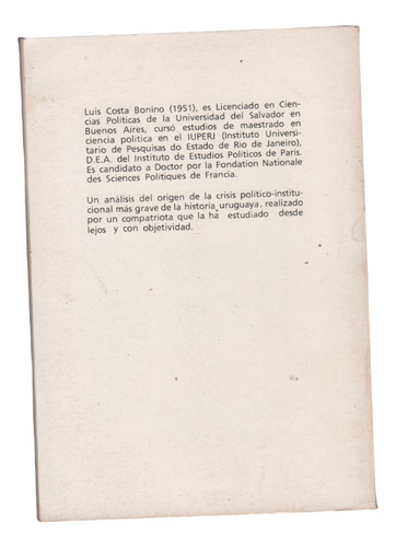 Luis Costa Bonino Crisis De Partidos Politicos Y Tupamaros (Usado)