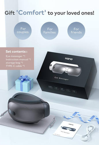 Masajeador De Ojos Llano Con Música Bluetooth Heat